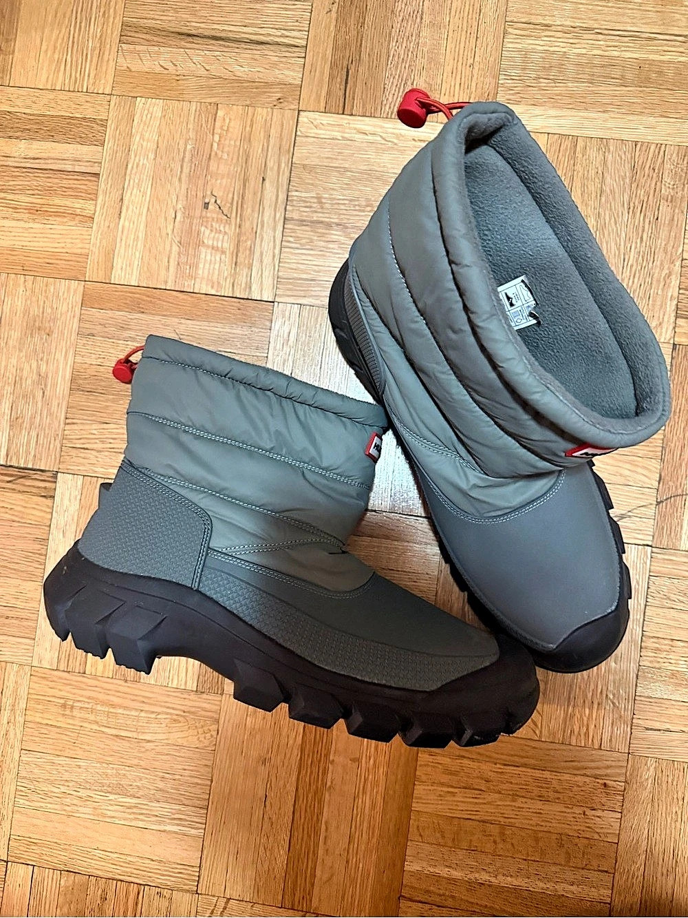 Mens Hunter Short Snow Boots Gray US 12